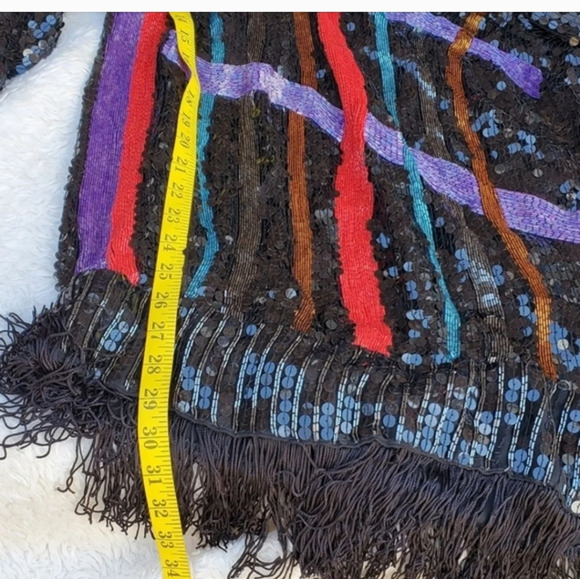 Vintage‎ Fringed sequin tunic S- M - Picture 10 of 12